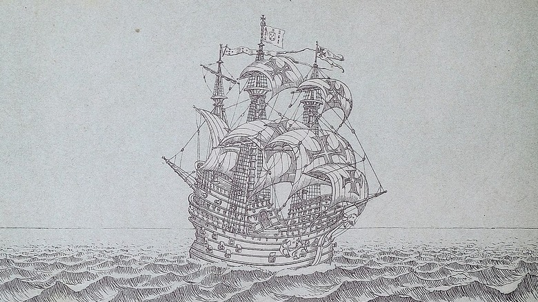 Illustration of Flor de la Mar on the sea