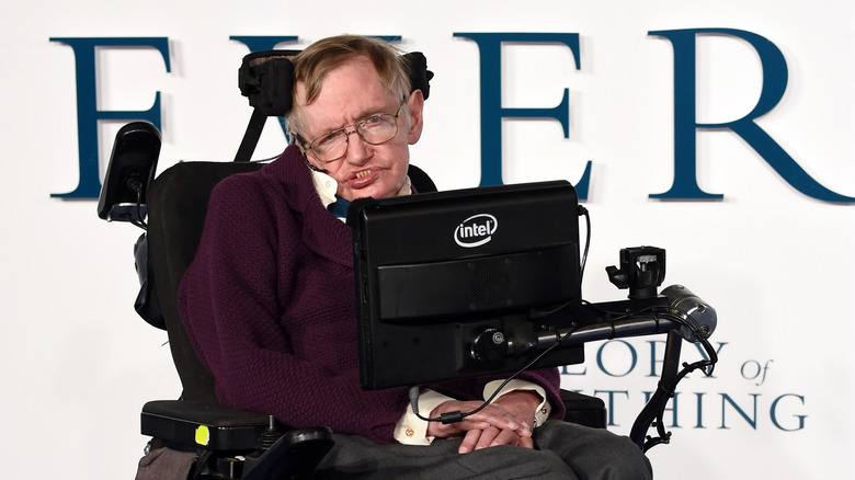 Stephen Hawking at a film event