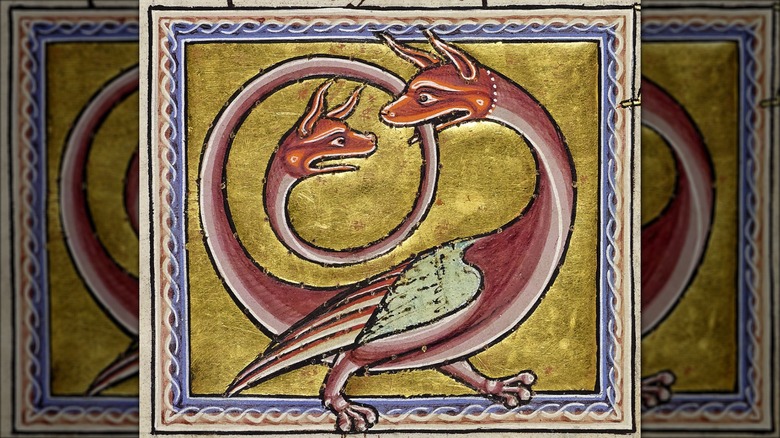 Medieval illustration of amphisbaena
