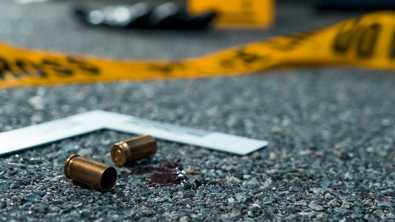 shell casings on pavement