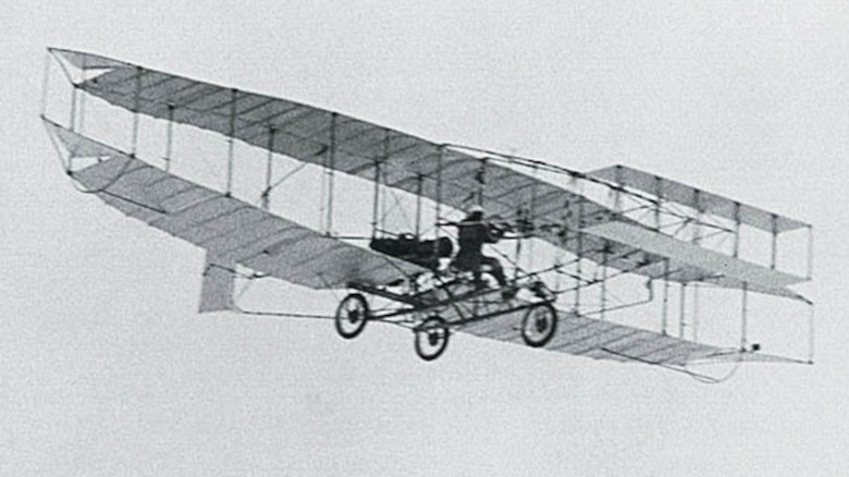 The Silver Dart in flight