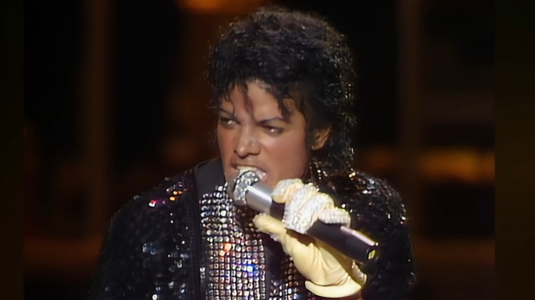 Michael Jackson singing onstage