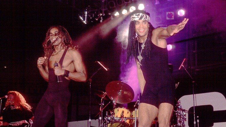 Milli Vanilli performing onstage