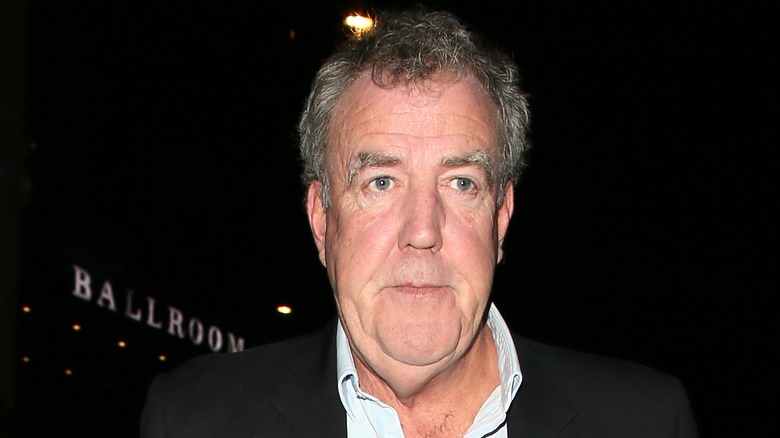 Jeremy Clarkson in suit outside ballroom