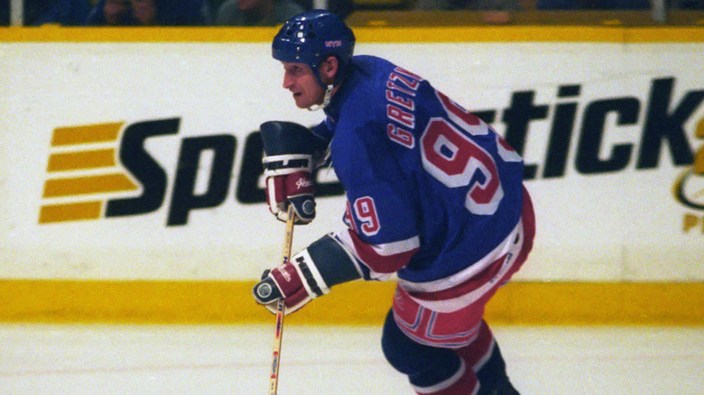 Wayne Gretzky in 1998 at Maple Leaf Gardens in Toronto, Ontario, Canada.