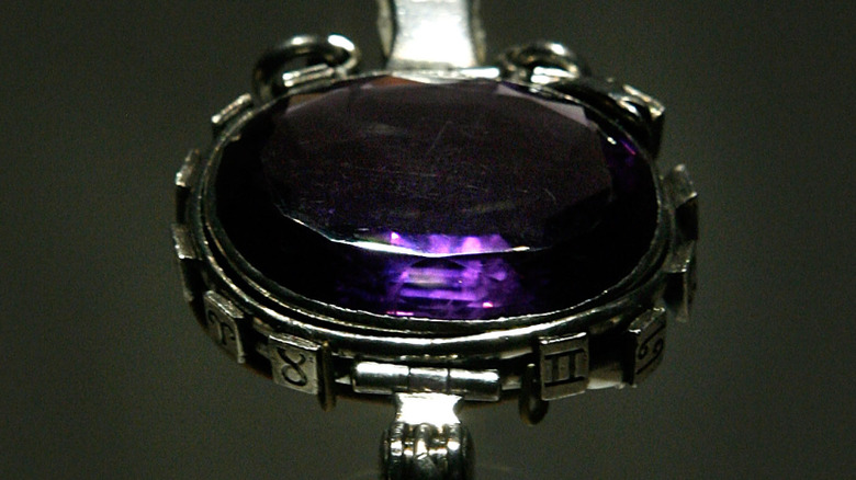 The cursed amethyst, on display at the Vault at the Natural History Museum