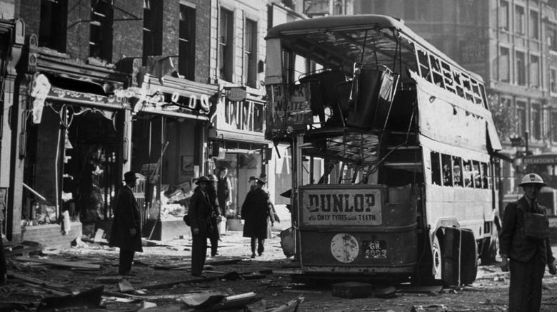 street in london after a bombing raid