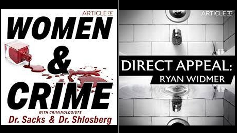 podcast logos for Women & Crime and Direct Appeal