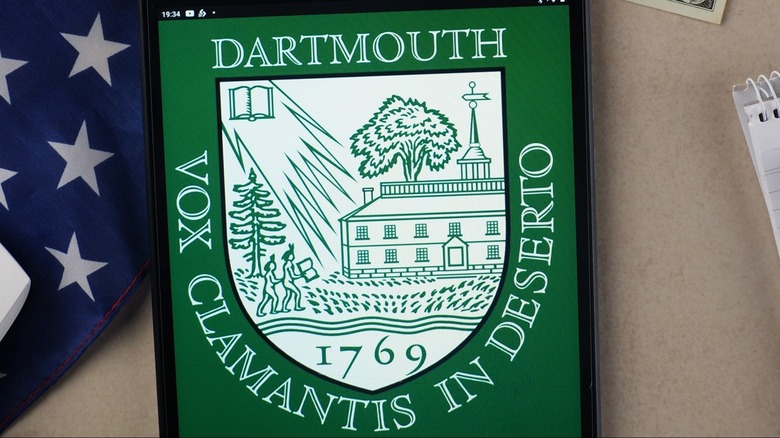 Dartmouth logo on tablet