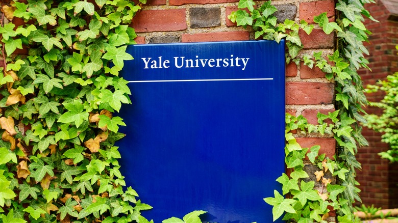 Yale University sign