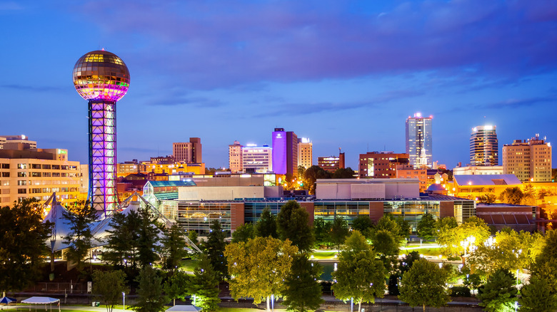 sunsphere night downtown knoxville