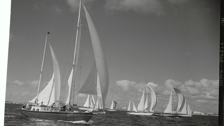 Yachts in 1948 Fifteenth annual Sir Thomas Lipton Yacht Race, won by Revonoc.