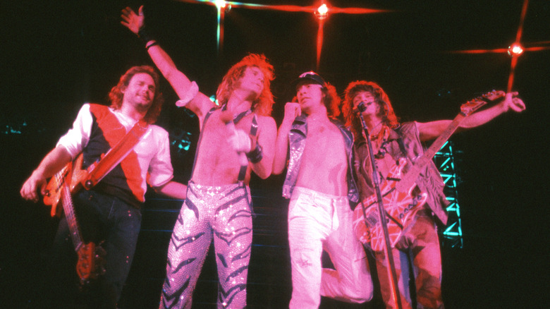 van halen bowing onstage in the 1970s