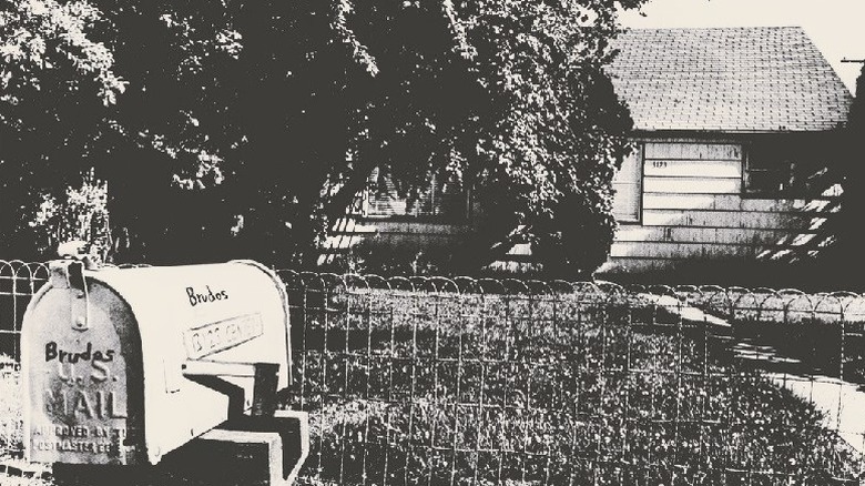 Brudos family home with mailbox in foreground