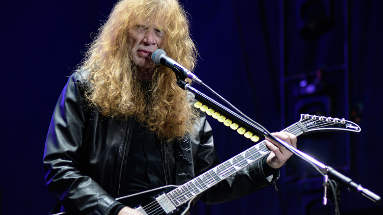 Dave Mustaine onstage with guitar