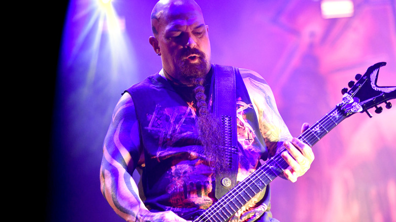 Kerry King plays guitar onstage