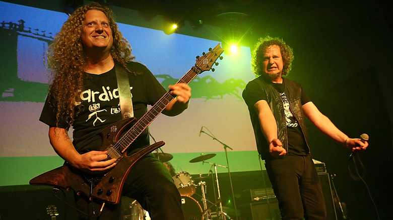 Voivod performs onstage