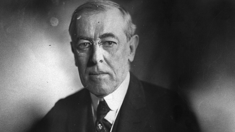 Woodrow Wilson suit looking to camera