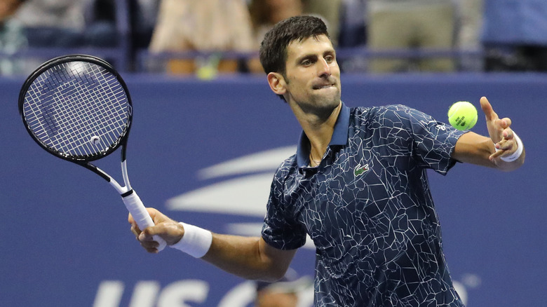 Novak Djokovic playing tennis