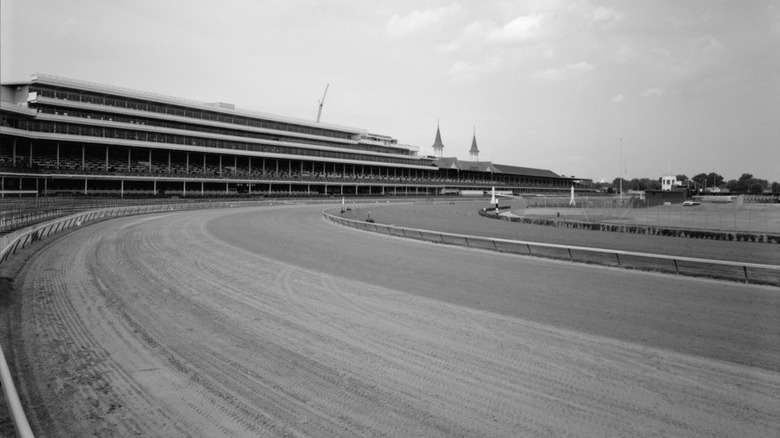 Historic photo of the track at Churchill Downs