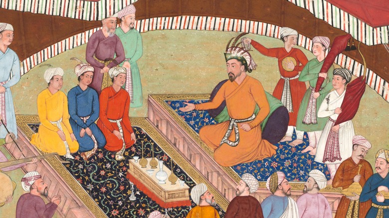 painting of Hulagu Khan giving a feast