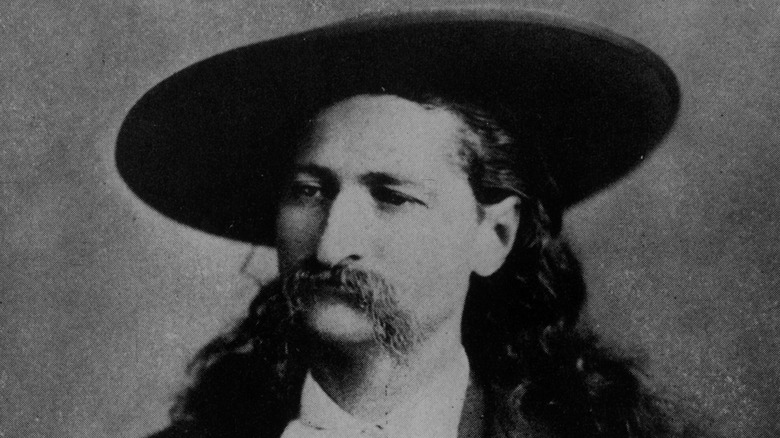 Portrait of Wild Bill Hickok in hat.