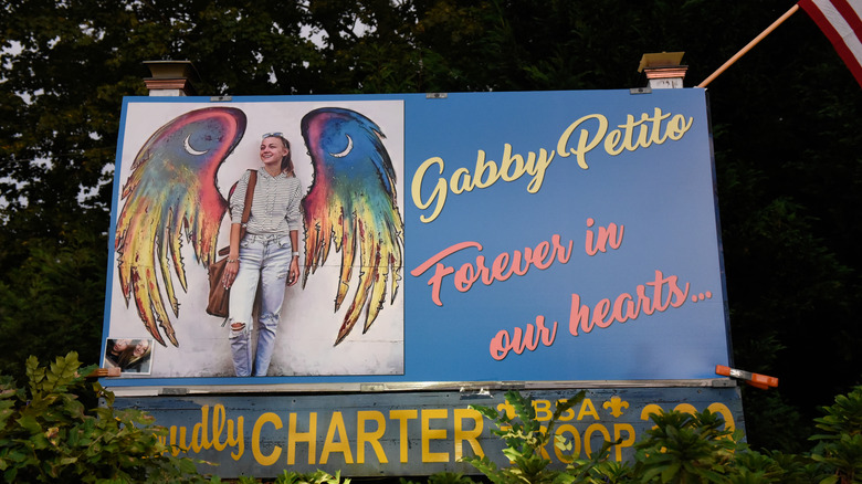 A sign honoring the memory of Gabby Petito