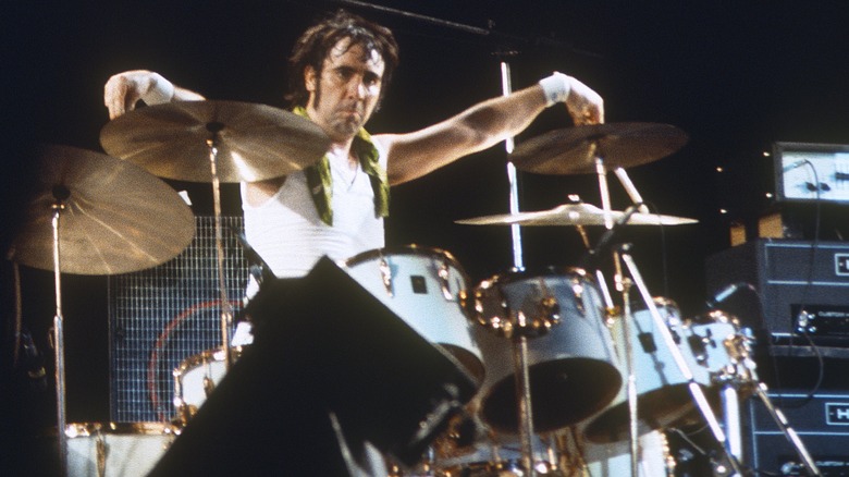 Keith Moon plays drums