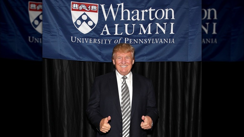 Donald Trump Wharton alumni banner