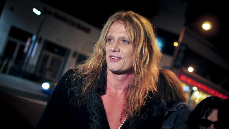 Sebastian Bach of Skid Row smirking