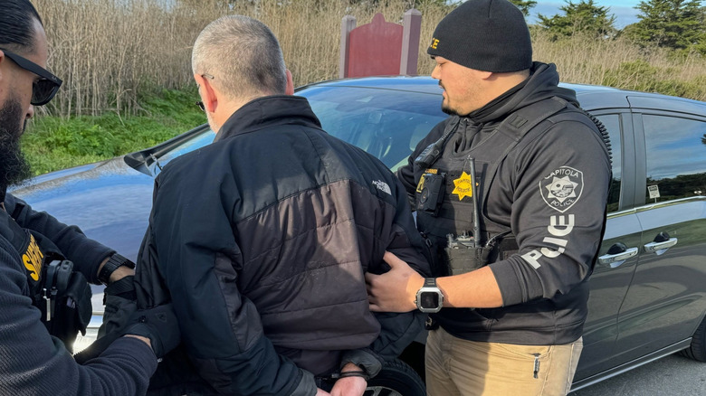 Theo Lengyel being arrested by the Capitola Police Department