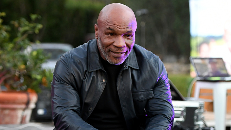 Mike Tyson sitting in 2021