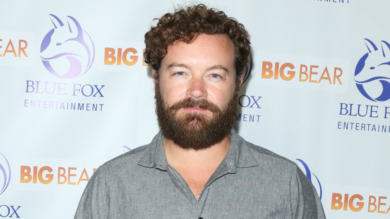 Danny Masterson beard grey shirt at event