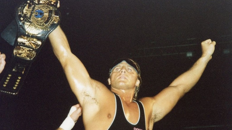 Owen Hart at Wembley Arena during a WWF Championship