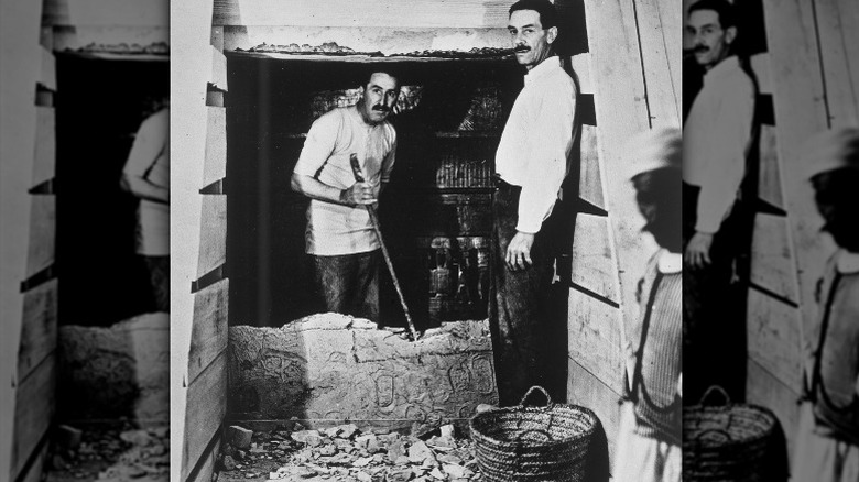 Howard Carter at Tut excavation