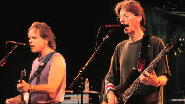 Bob Weir, Phil Lesh, performing onstage
