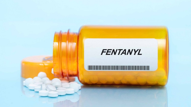 Bottle of fentanyl pills