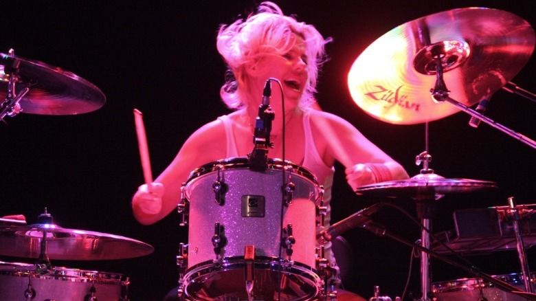 Samantha Maloney playing drums