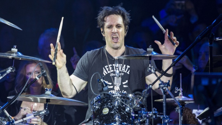 Glen Sobel playing drums onstage