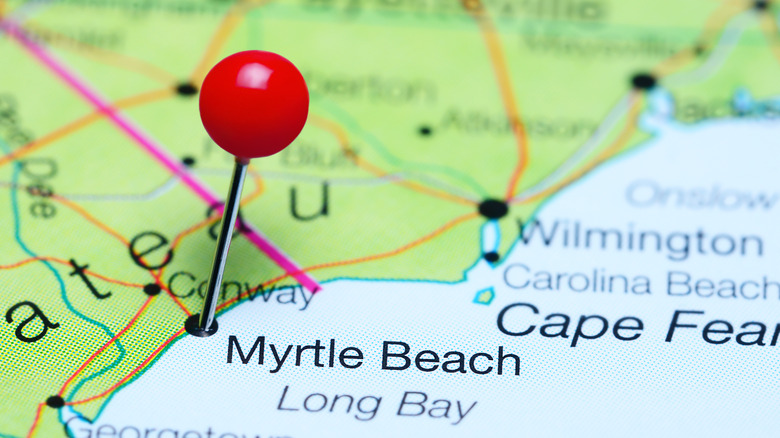 myrtle beach on a map