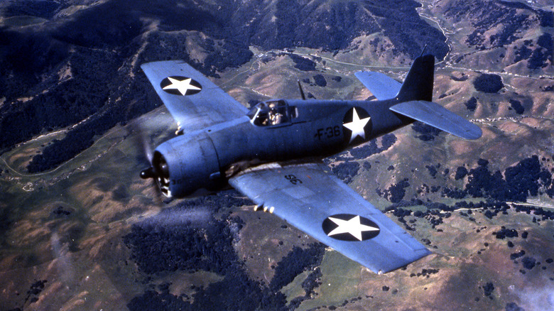 Grumman Hellcat plane from above