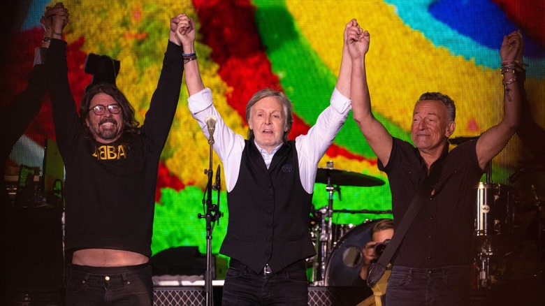 Dave Grohl Paul McCartney and Bruce Springsteen at Glastonbury