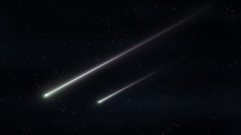 Two meteorites in space