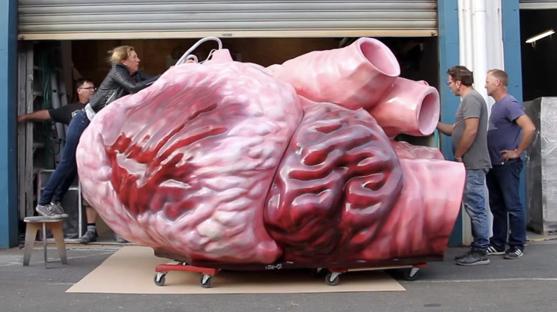 A life-size blue whale heart replica