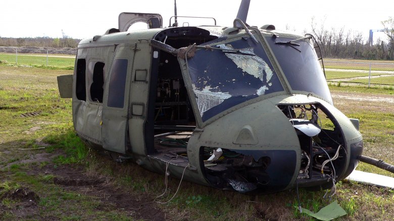 wrecked helicopter