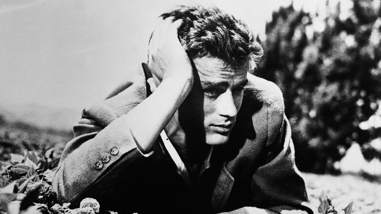 James Dean lying down hand on head