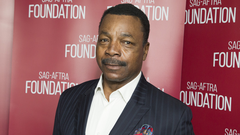 Carl Weathers suit moustache SAG-AFTRA event