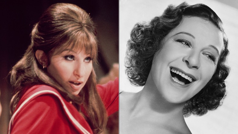 Barbra Streisand as Fanny Brice in Funny Girl (1968) side by side with the real Fanny Brice