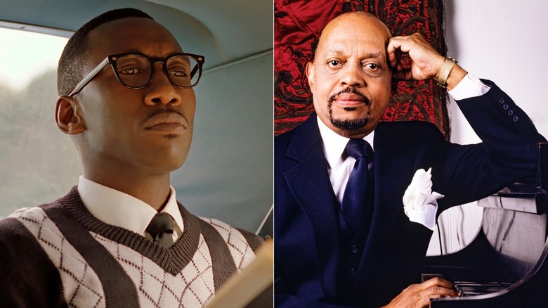 Mahershala Ali as Don Shirley in Green Book (2018) side by side with the real Don Shirley