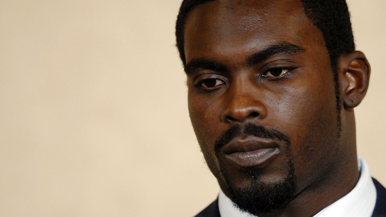 michael vick looking all sad while being guilty